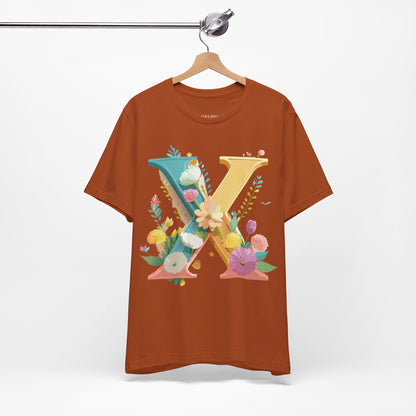 Natural Cotton Tee Shirt - Letters Collection - X Printify