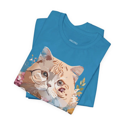 Natural Cotton Tee Shirt with Cat Printify