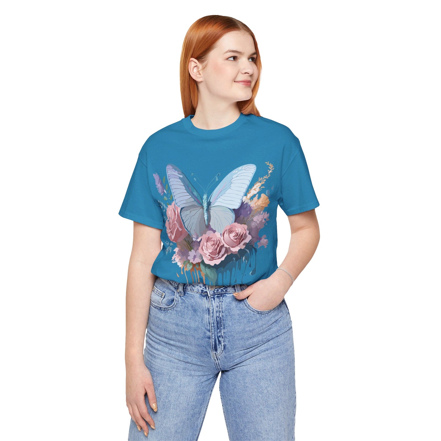 T-shirt en coton naturel avec papillon