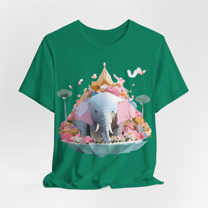 Natural Cotton Tee Shirt with Elephant Printify