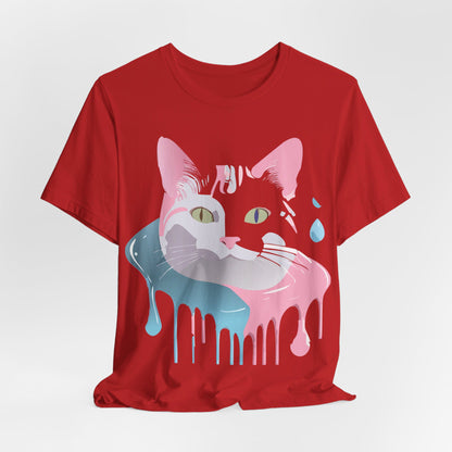 Natural Cotton Tee Shirt with Cat Printify