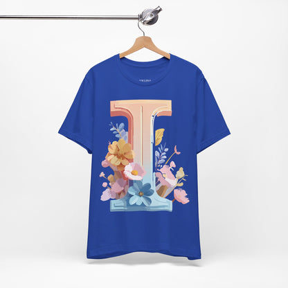 Natural Cotton Tee Shirt - Letters Collection - I Printify
