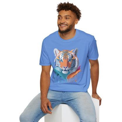 Tiger Print Shirt Unisex Softstyle Tee 100 Percent Ring Spun Cotton