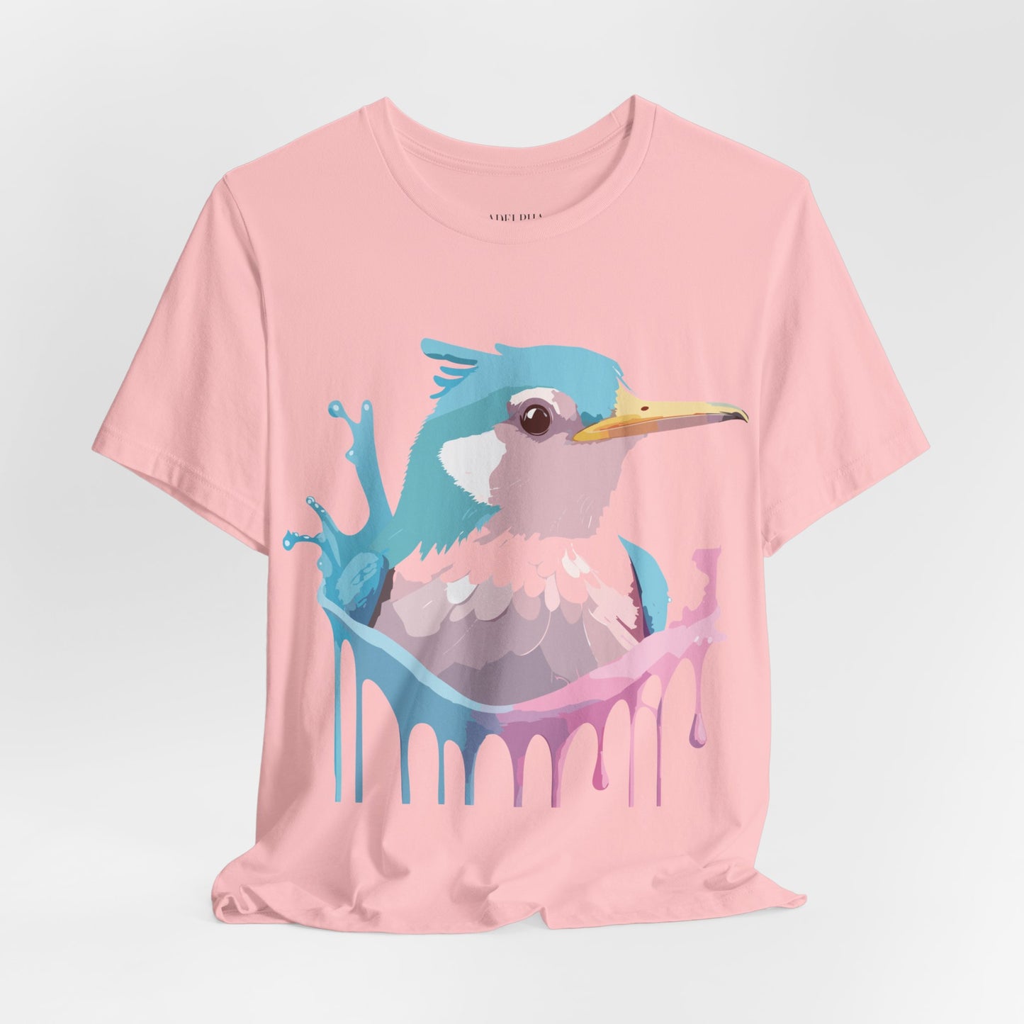 Natural Cotton Tee Shirt with Bird