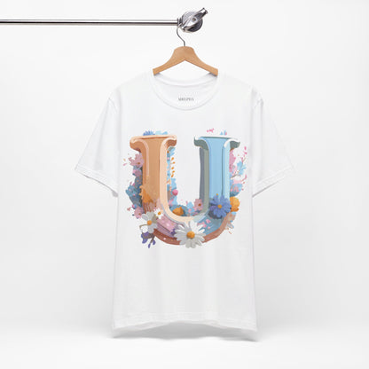 Natural Cotton Tee Shirt - Letters Collection - U Printify