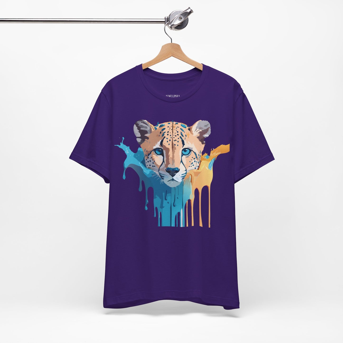 Natural Cotton Tee Shirt with Cheetah