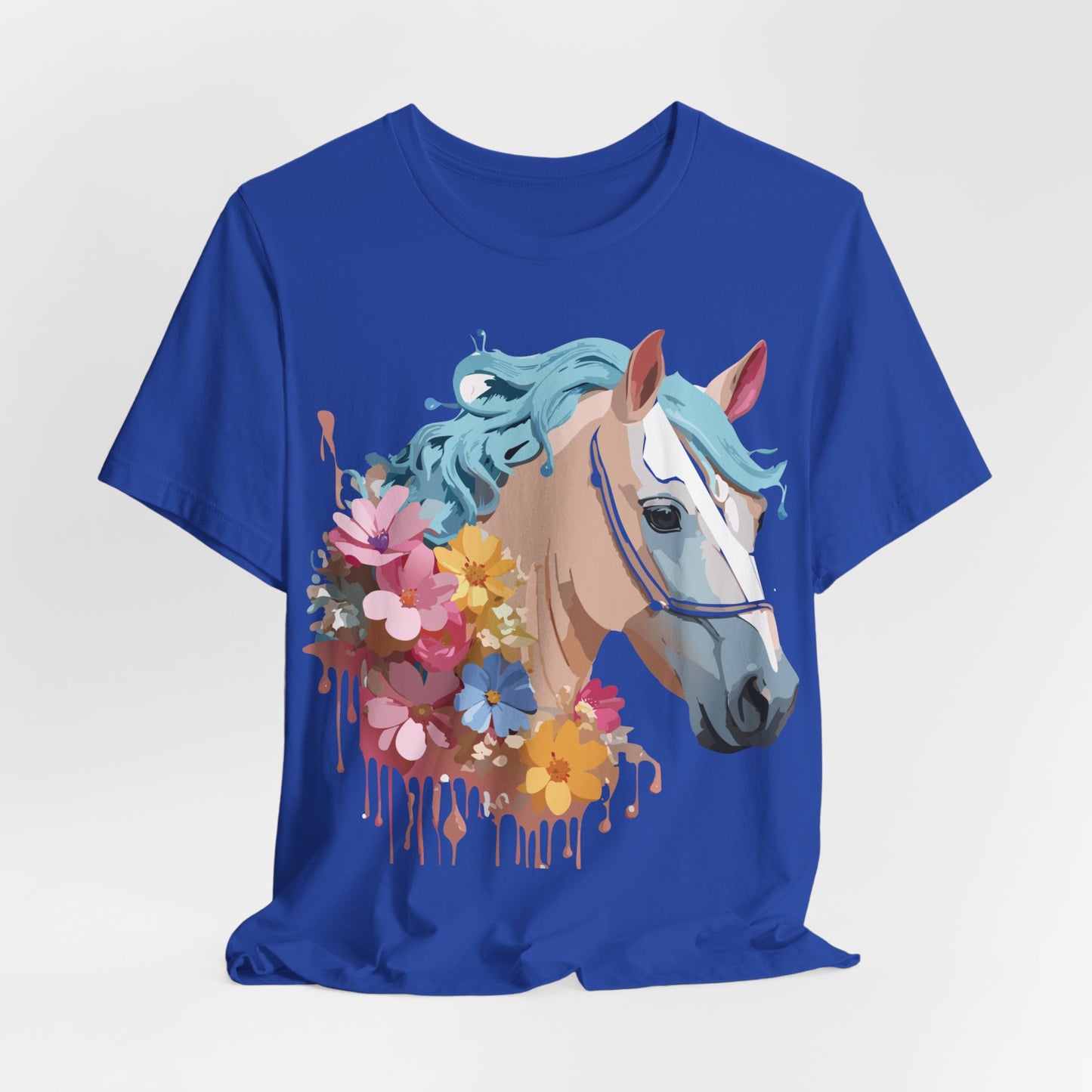 Natural Cotton Tee Shirt with Horse