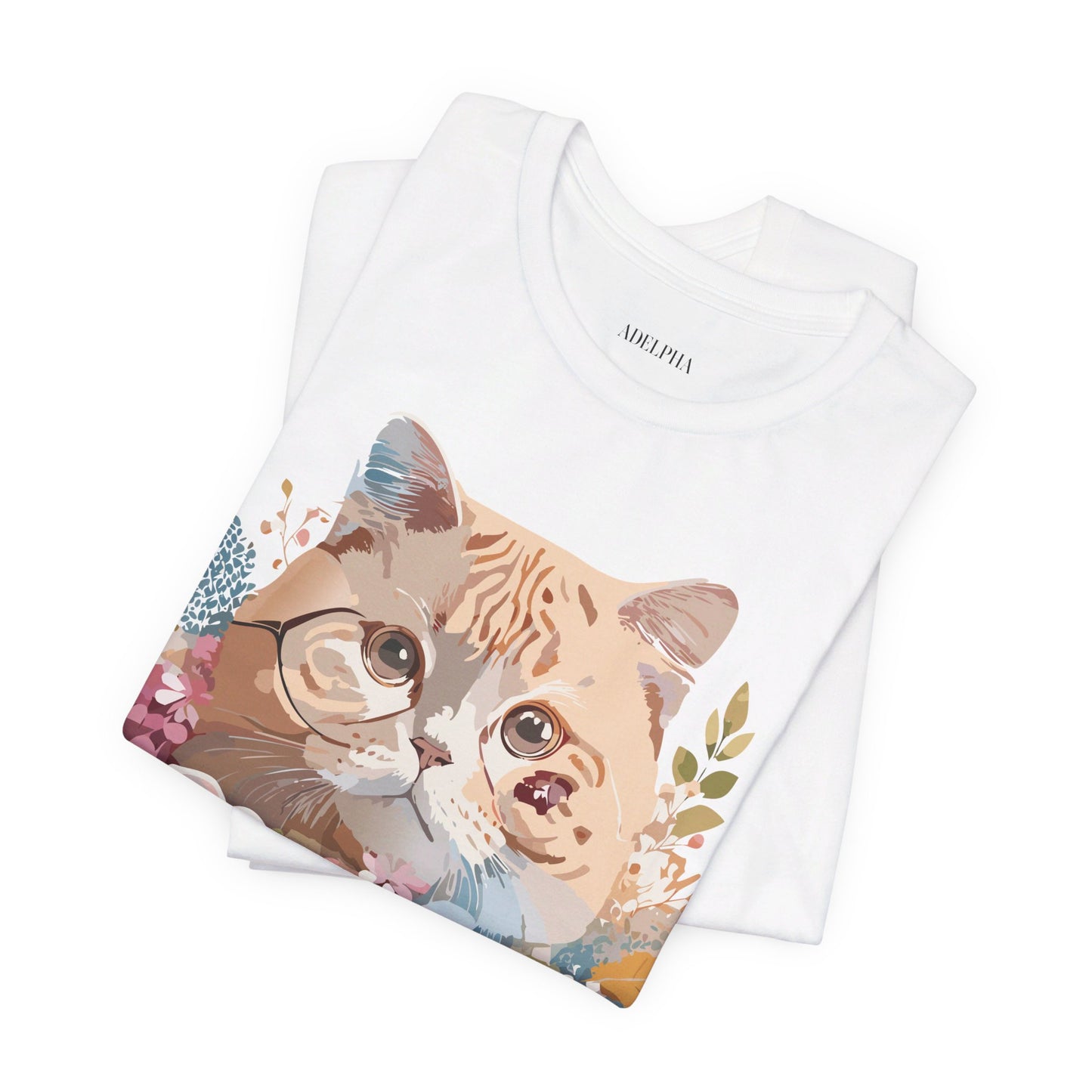 T-Shirt aus natürlicher Baumwolle mit Katze