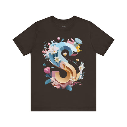 Natural Cotton Tee Shirt - Letters Collection - S Printify
