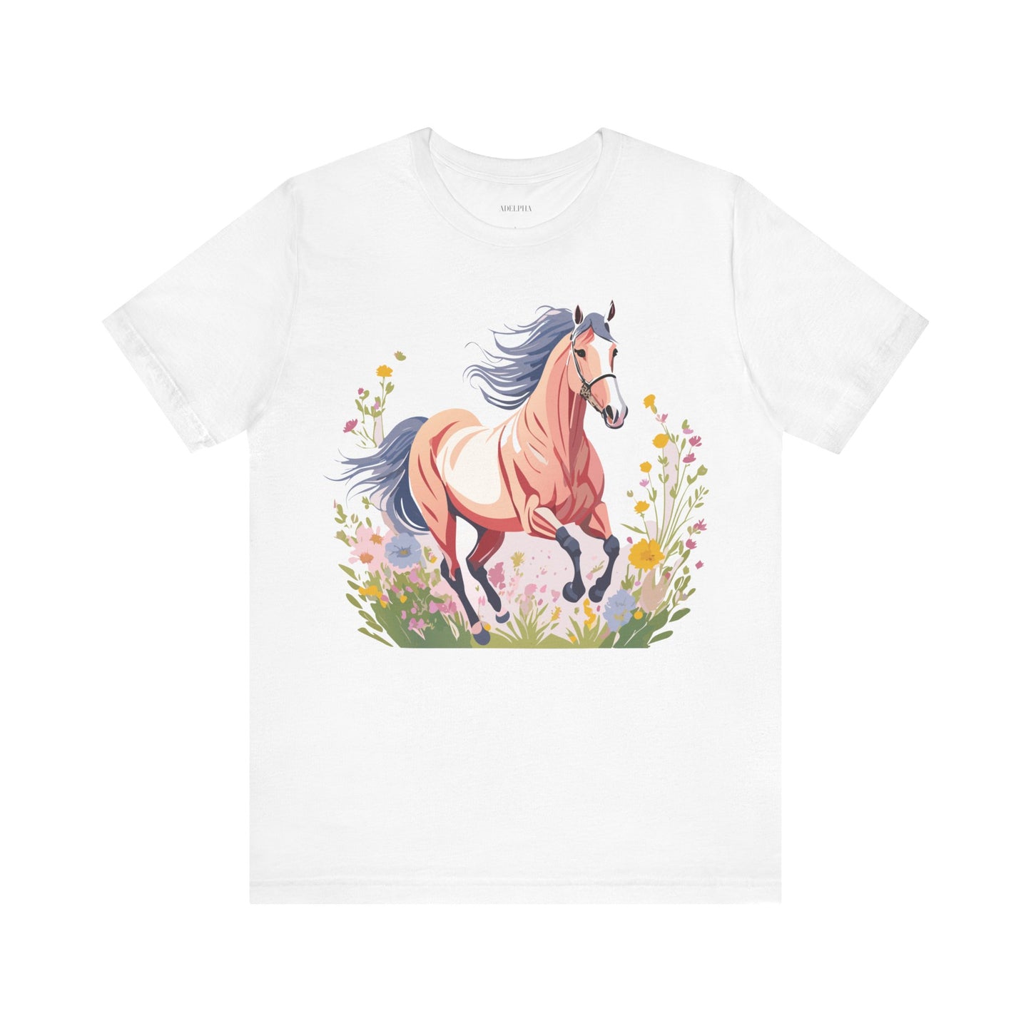 Natural Cotton Tee Shirt with Horse