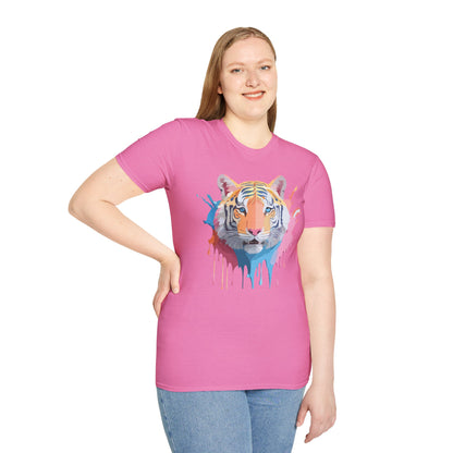 Tiger Print Unisex Softstyle T Shirt Gildan 64000 Comfort Tee
