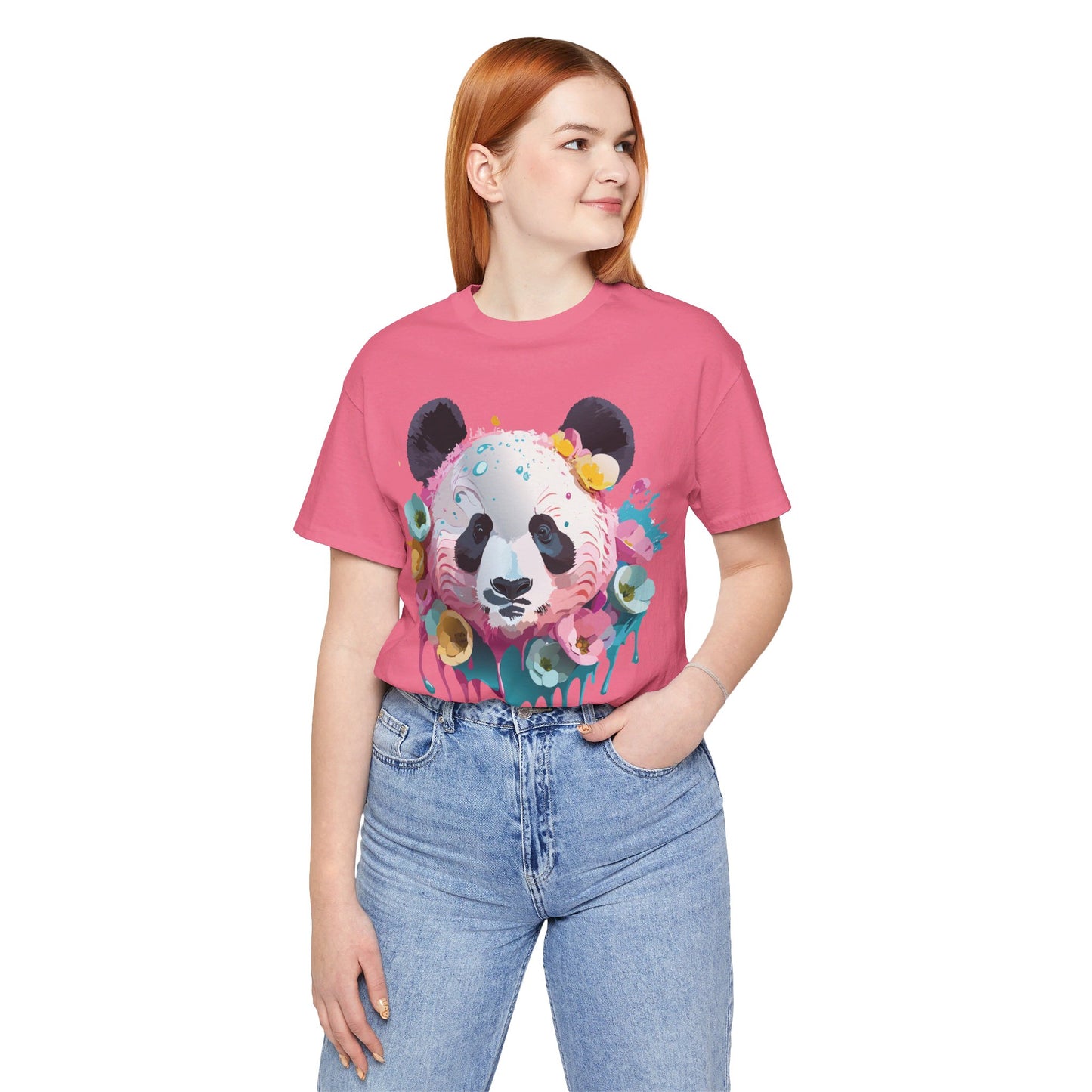 Natural Cotton Tee Shirt with Panda