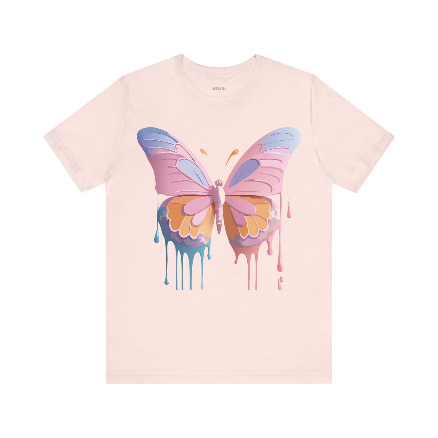 Natural Cotton Tee Shirt with Butterfly