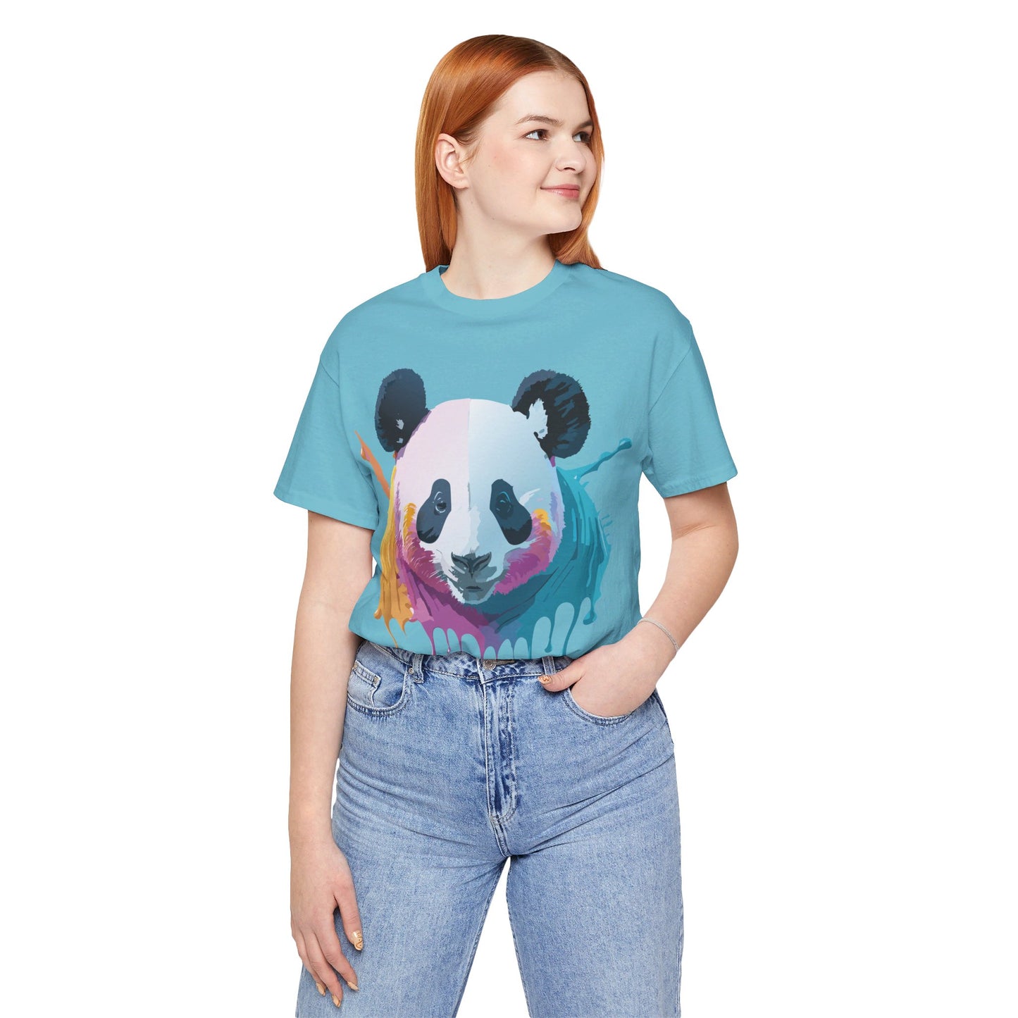 Natural Cotton Tee Shirt with Panda