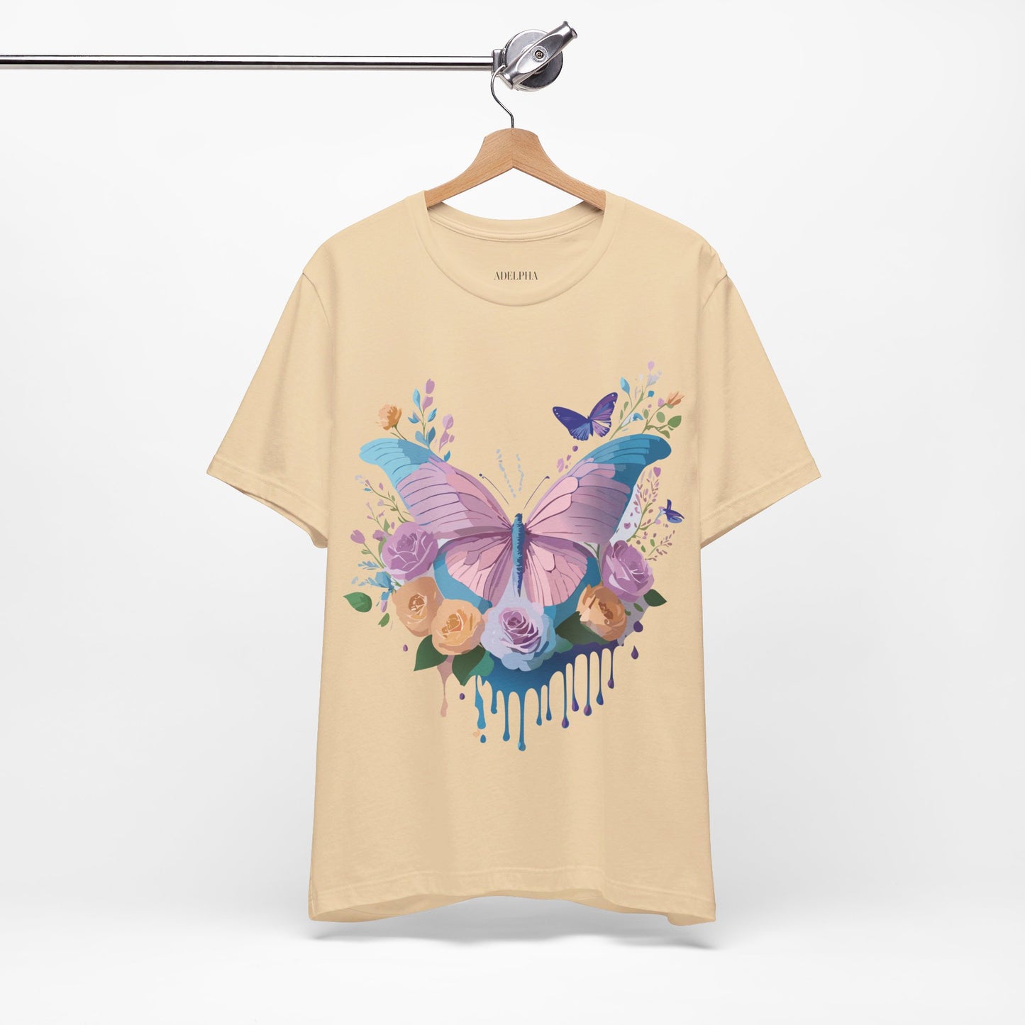 T-Shirt aus natürlicher Baumwolle mit Schmetterling