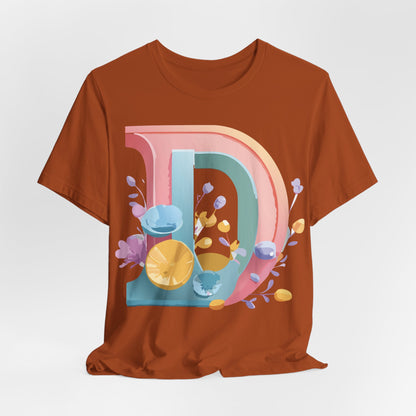 Natural Cotton Tee Shirt - Letters Collection - D Printify