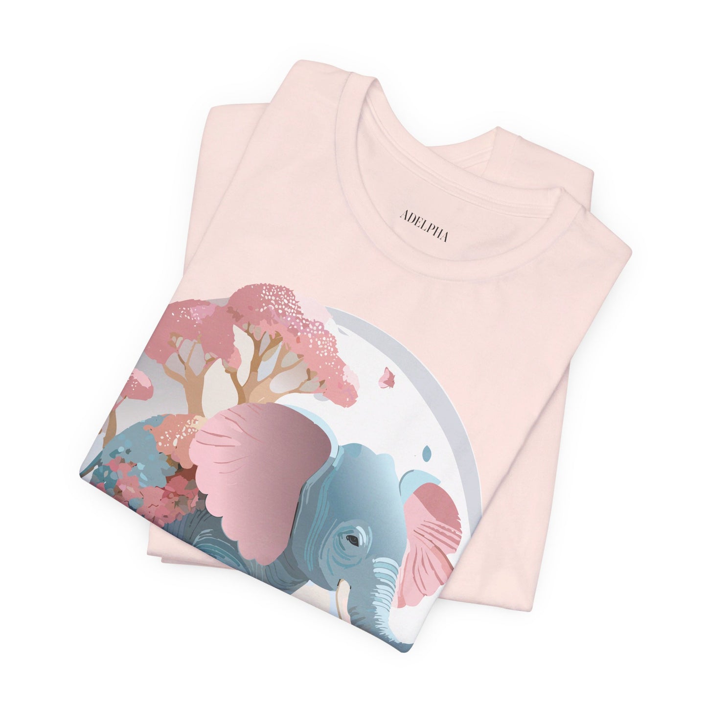 Natural Cotton Tee Shirt with Elephant