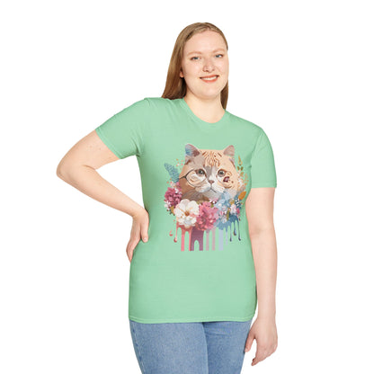 Cat Shirt Unisex Cat Tee Kitten Print Softstyle Gildan 64000