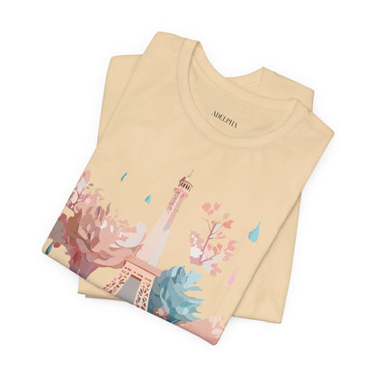 Natural Cotton Tee Shirt - Beautiful Places Collection - Paris Printify