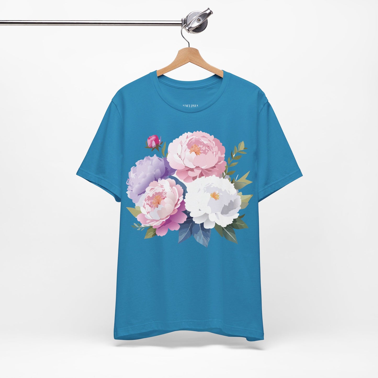 T-Shirt aus natürlicher Baumwolle mit Blumen