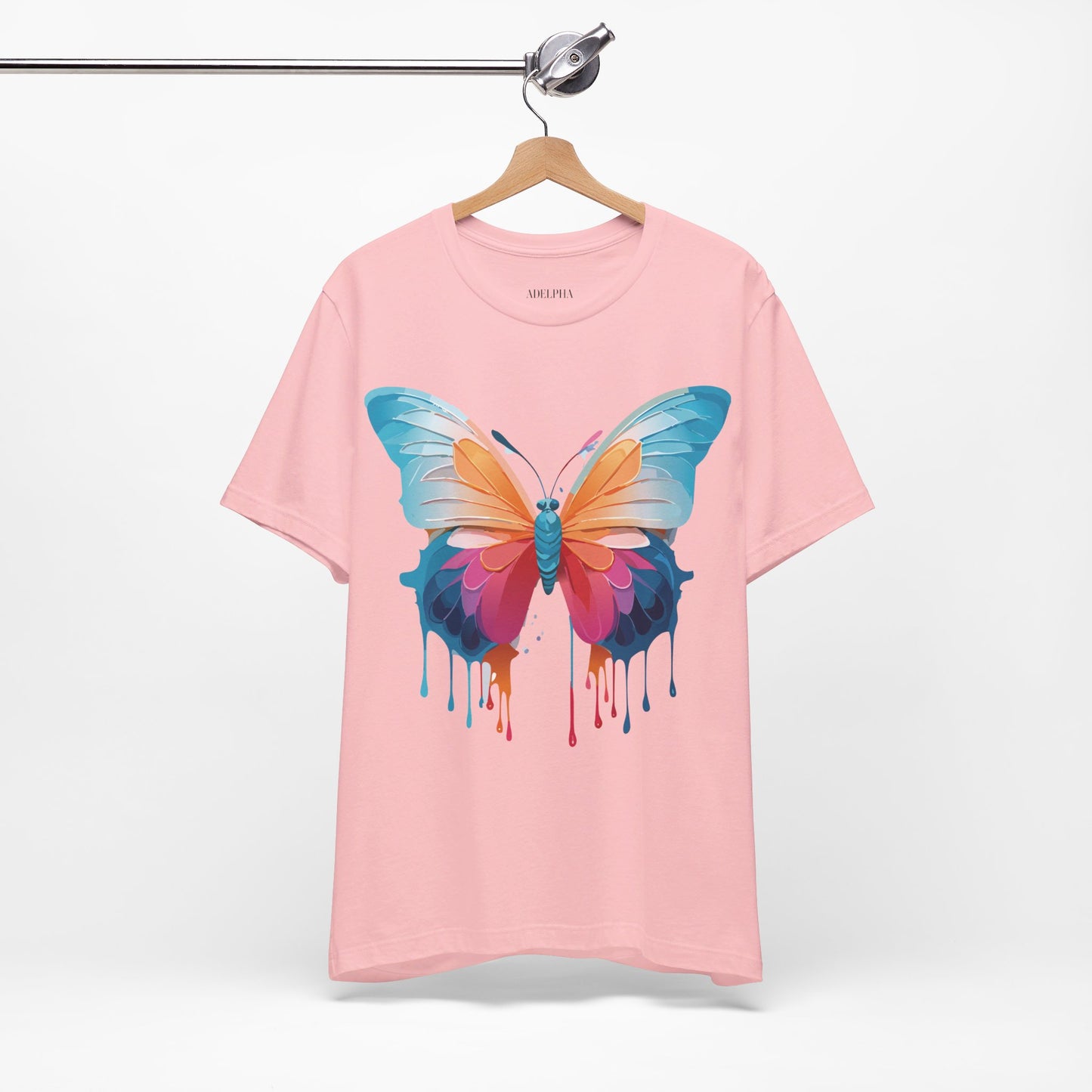 Natural Cotton Tee Shirt with Butterfly