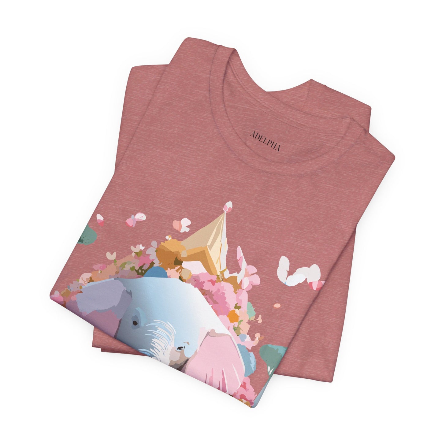 T-shirt en coton naturel avec motif éléphant