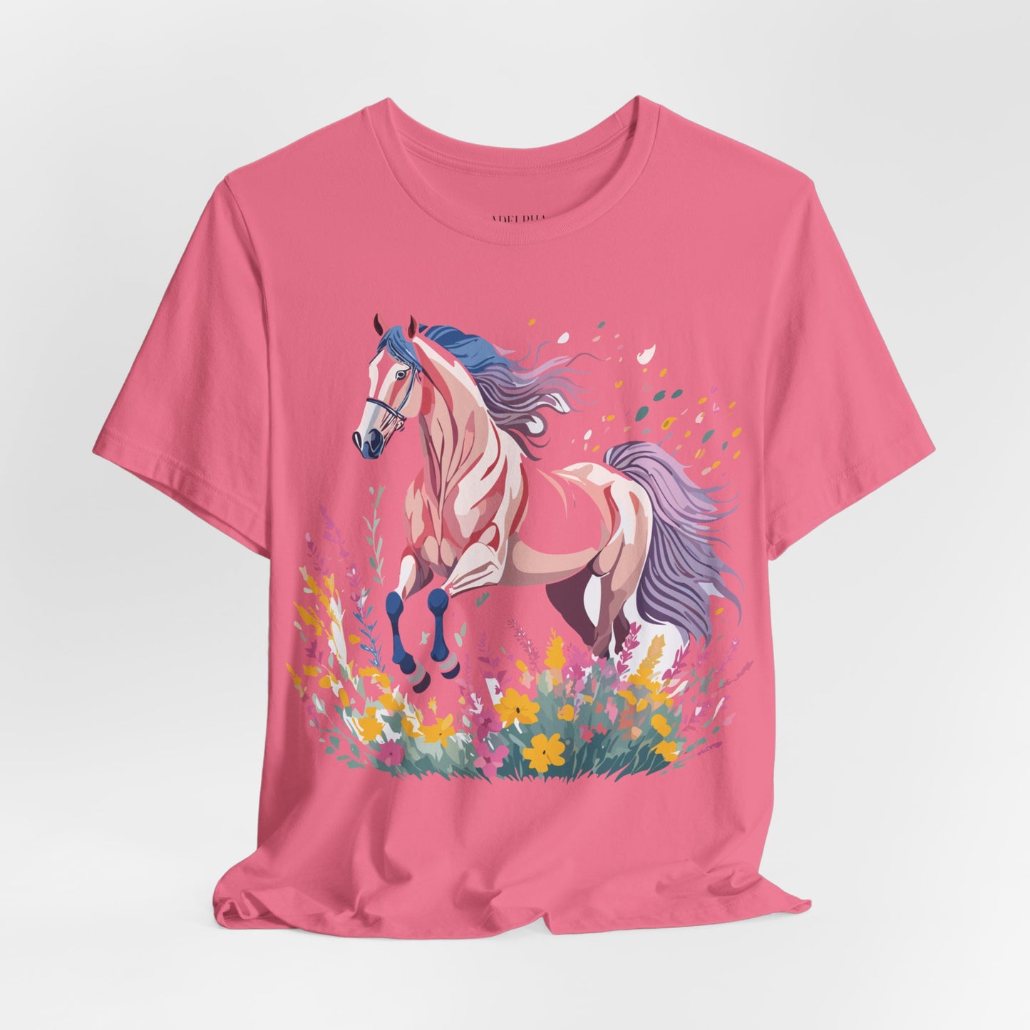 Natural Cotton Tee Shirt with Horse