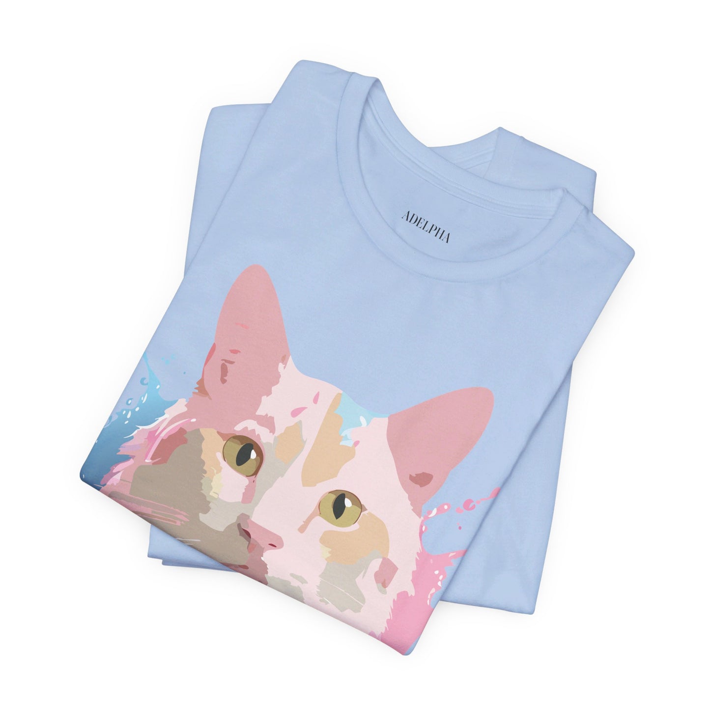 Natural Cotton Tee Shirt with Cat