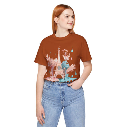 Natural Cotton Tee Shirt - Beautiful Places Collection - Paris Printify