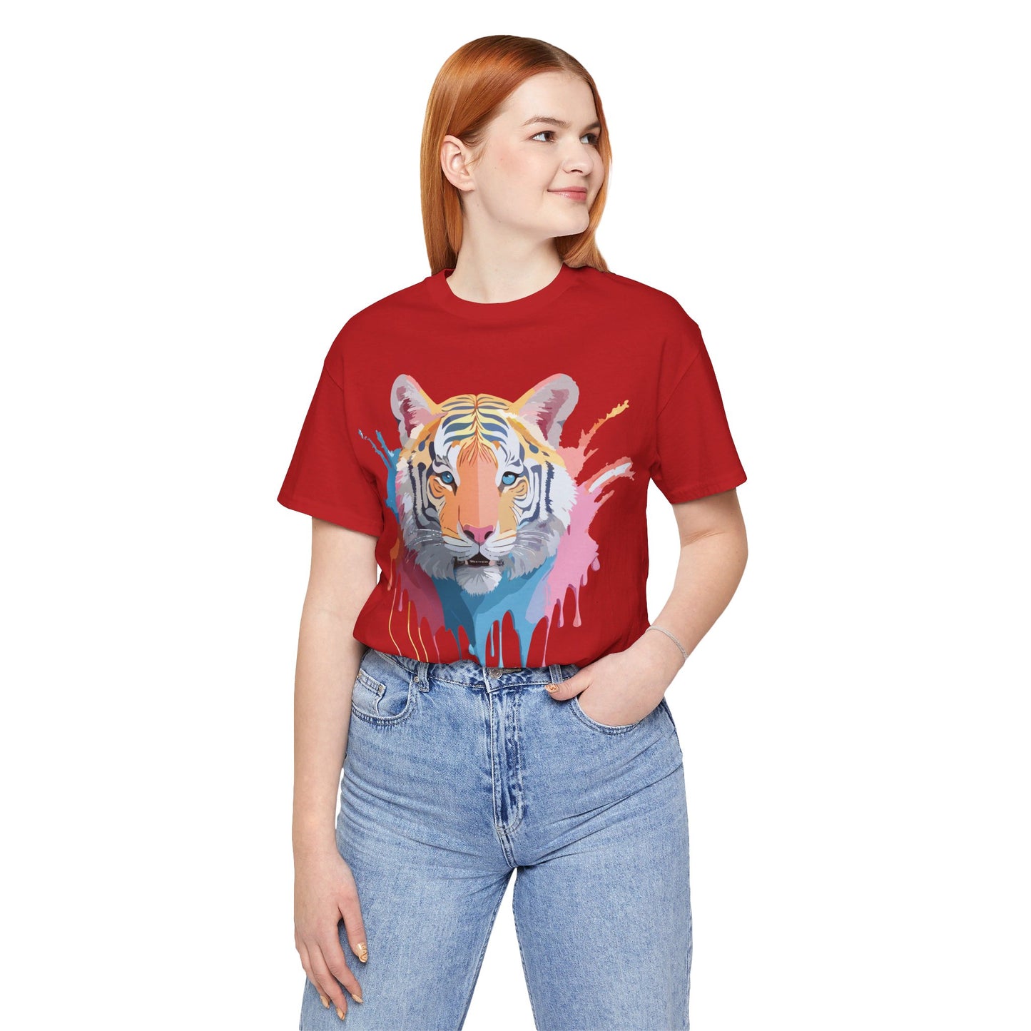 Natural Cotton Tee Shirt with Tiger