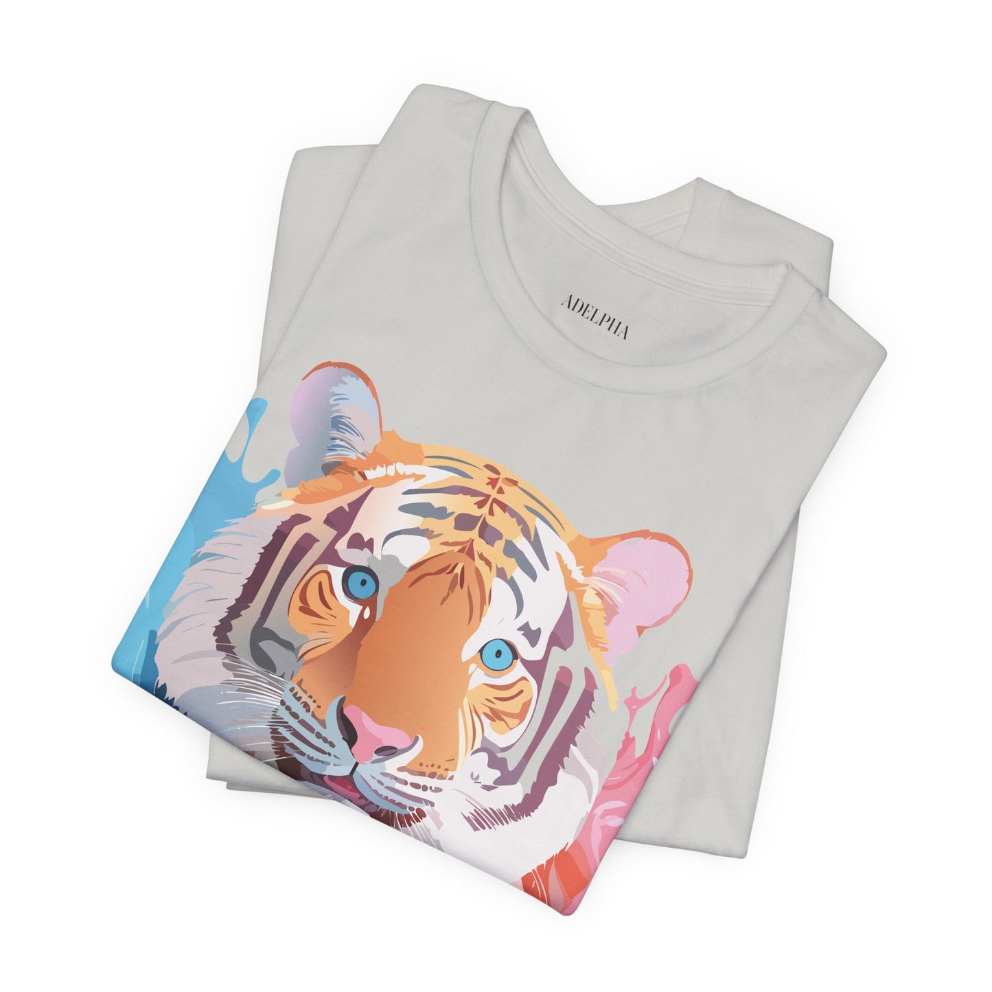 Natural Cotton Tee Shirt with Tiger