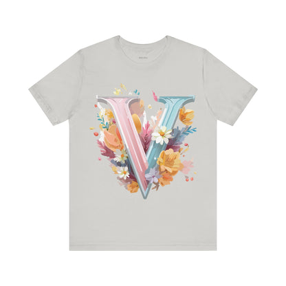 Natural Cotton Tee Shirt - Letters Collection - V Printify