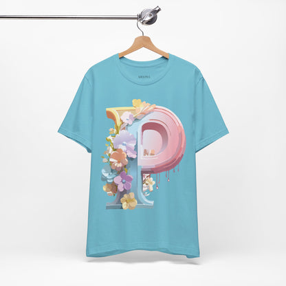 Natural Cotton Tee Shirt - Letters Collection - P Printify