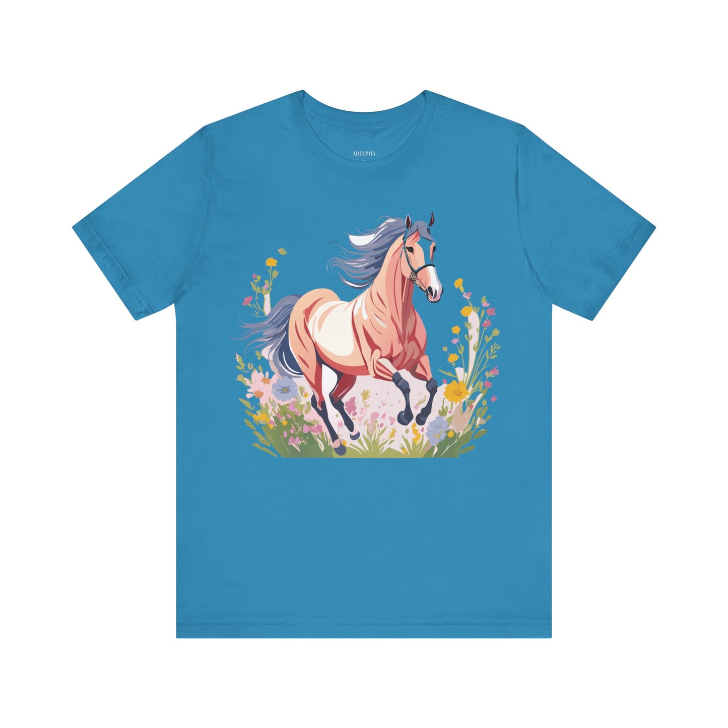 Natural Cotton Tee Shirt with Horse