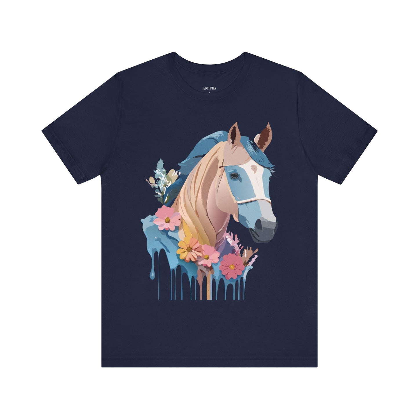 Natural Cotton Tee Shirt with Horse