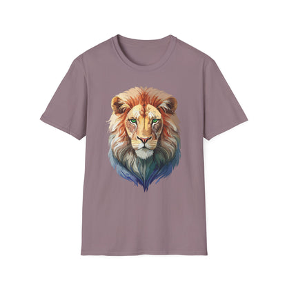 Gildan Softstyle Lion Shirt Unisex Floral Tee Animal Print Tee