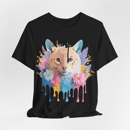 Natural Cotton Tee Shirt with Cat Printify