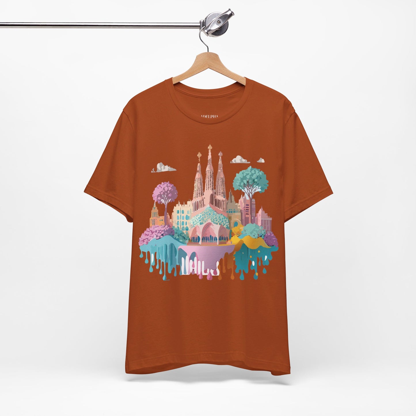 Natural Cotton Tee Shirt - Beautiful Places Collection - Barcelona