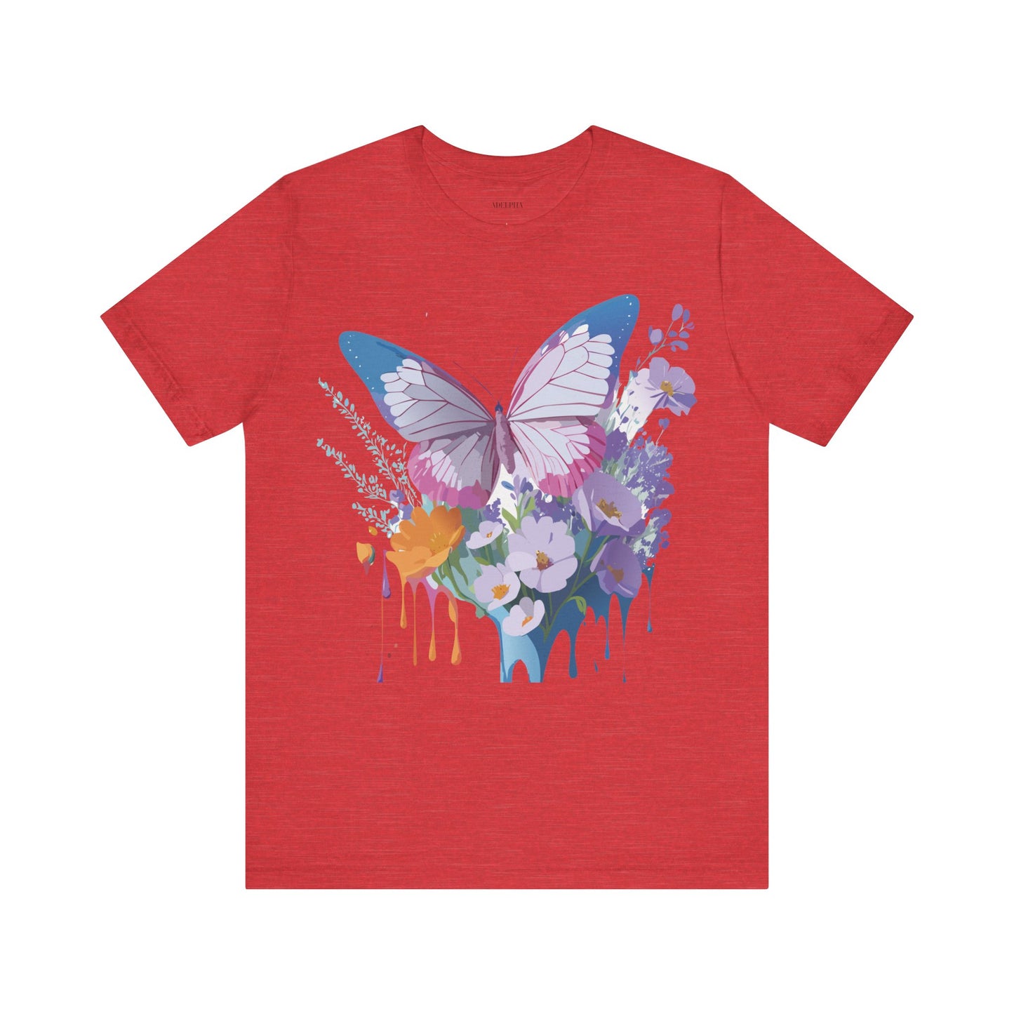 Natural Cotton Tee Shirt with Butterfly