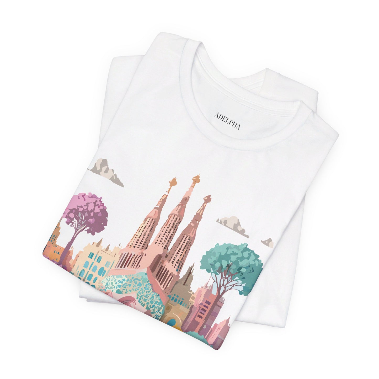 Natural Cotton Tee Shirt - Beautiful Places Collection - Barcelona