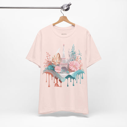 Natural Cotton Tee Shirt - Beautiful Places Collection - Paris Printify