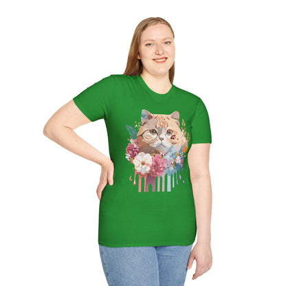 Cat Shirt Unisex Cat Tee Kitten Print Softstyle Gildan 64000