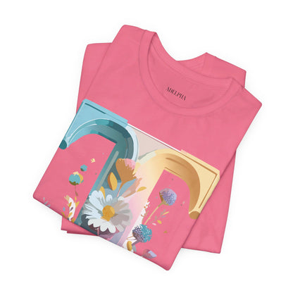 Natural Cotton Tee Shirt - Letters Collection - T Printify