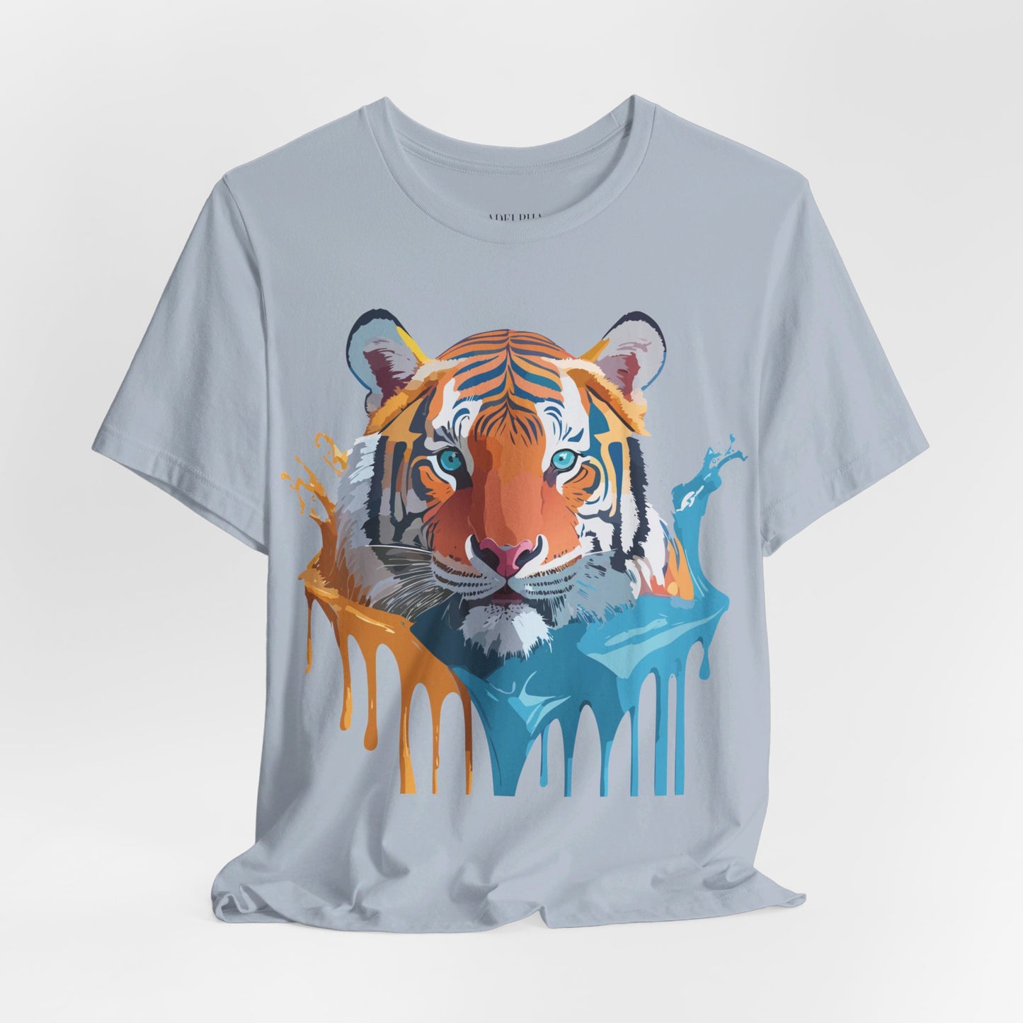 T-shirt en coton naturel avec motif tigre