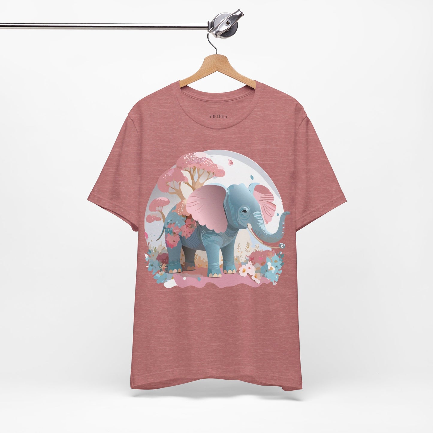 Natural Cotton Tee Shirt with Elephant