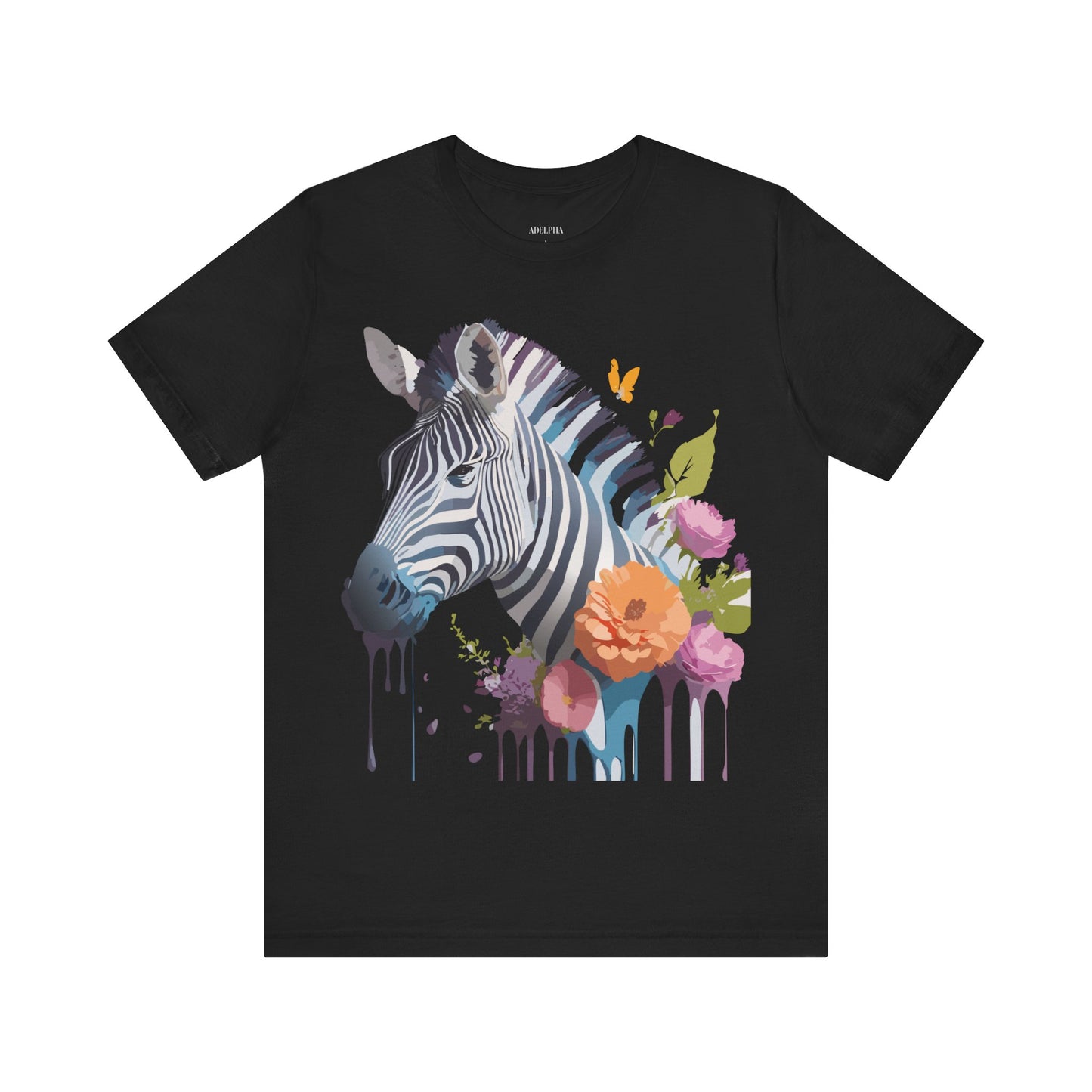 Natural Cotton Tee Shirt with Zebra