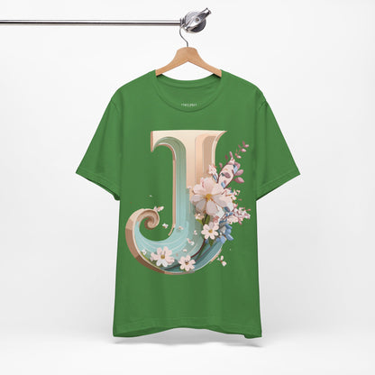 Natural Cotton Tee Shirt - Letters Collection - J Printify