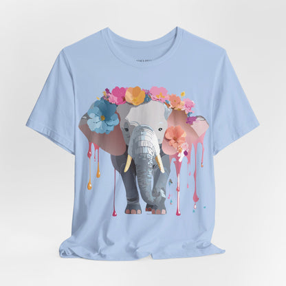 Natural Cotton Tee Shirt with Elephant Printify