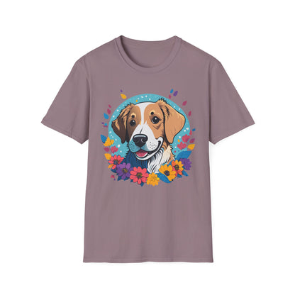 Unisex Dog Shirt Animal Print Tee Gildan Softstyle 64000 Cotton