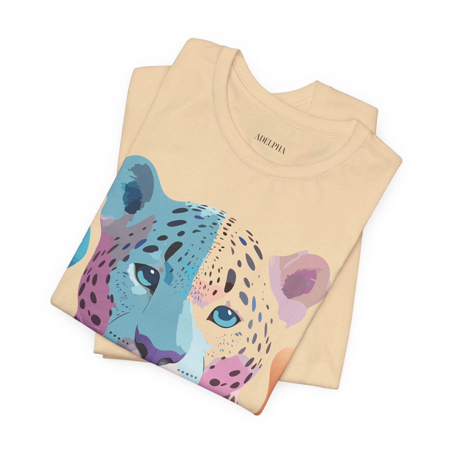 Natural Cotton Tee Shirt with Cheetah